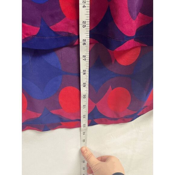 Isaac Mizrahi New York Womens Tunic Long Sleeve Sheer Blouse Multicolored Medium - Picture 3 of 6